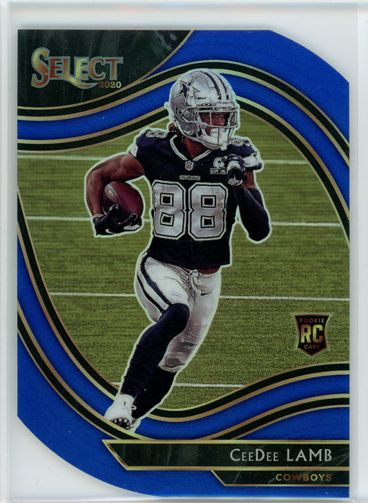 2020 Panini Select #357 CeeDee Lamb Blue Prizm Die Cut