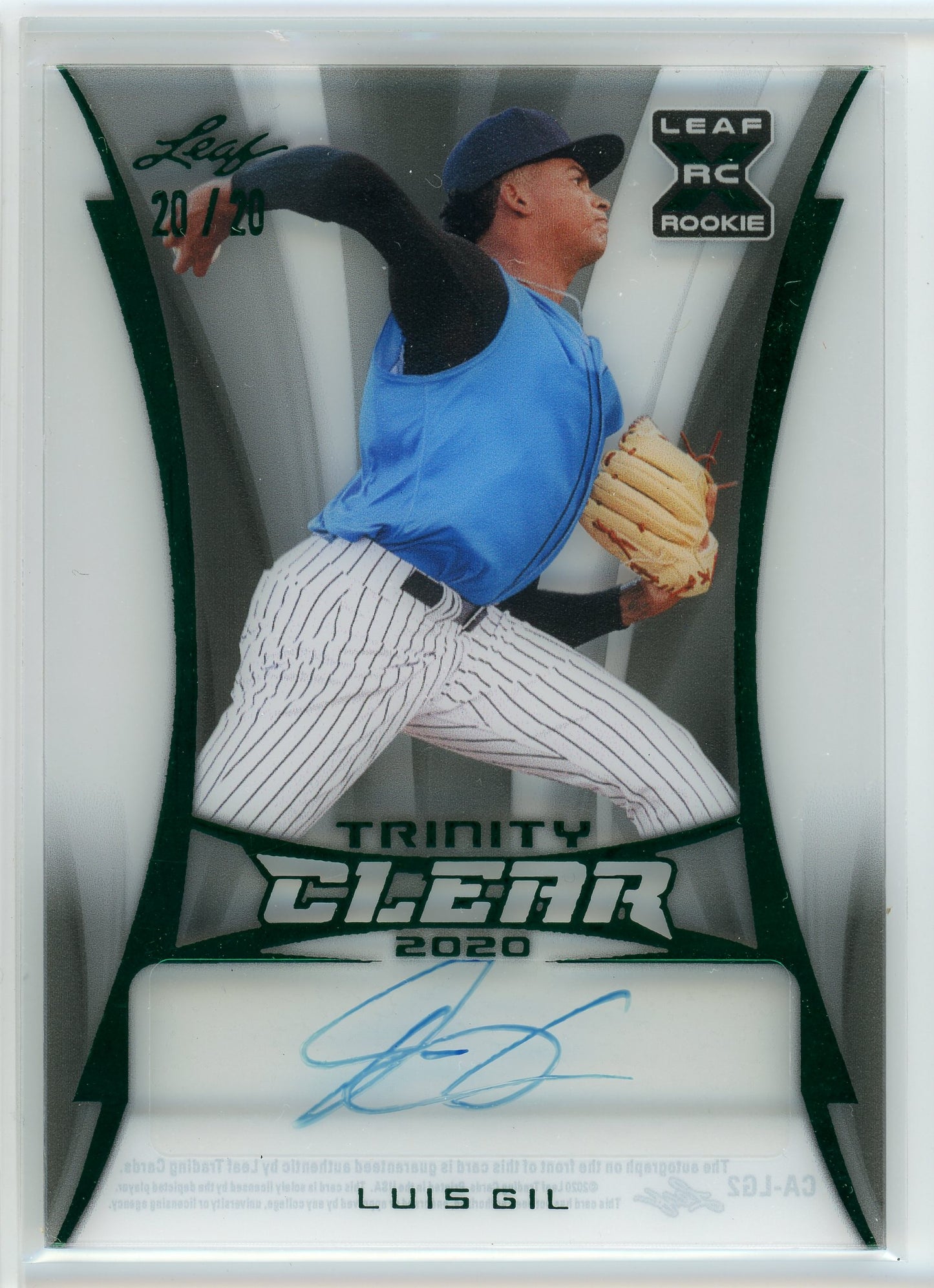 2020 Leaf #CA-LG2 Luis Gil Trinity Clear Auto Green /20