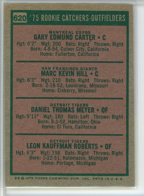1975 Topps #620 1975 Rookie Catchers-Outfielders (Gary Carter / Marc Hill...)