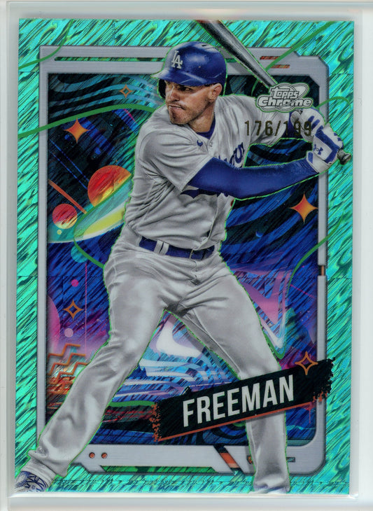 2024 Topps Chrome Cosmic #66 Freddie Freeman Aqua Equinox Refractors #/199