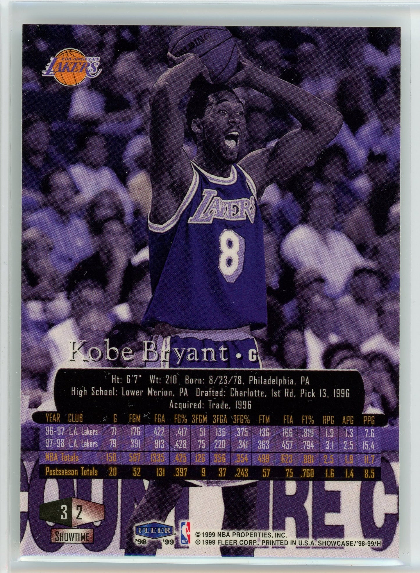 1998-99 Flair Showcase #2 Kobe Bryant