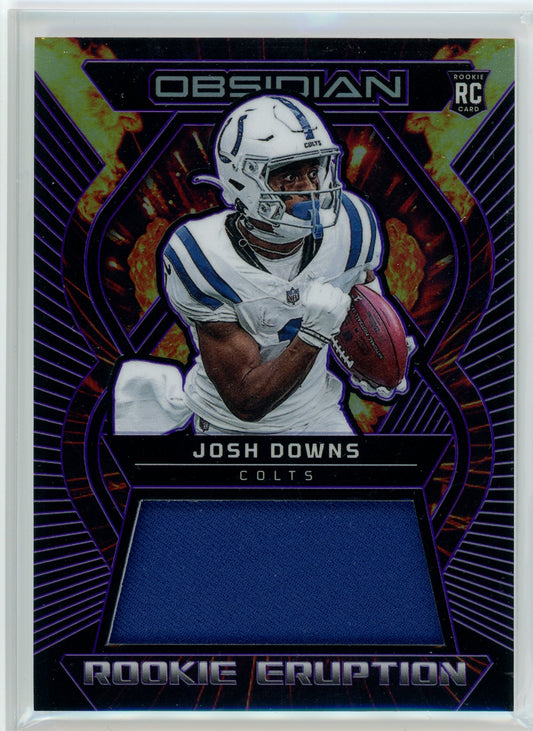 2023 Panini Obsidian #REM-JDO Josh Downs Rookie Eruption Purple Patch /75