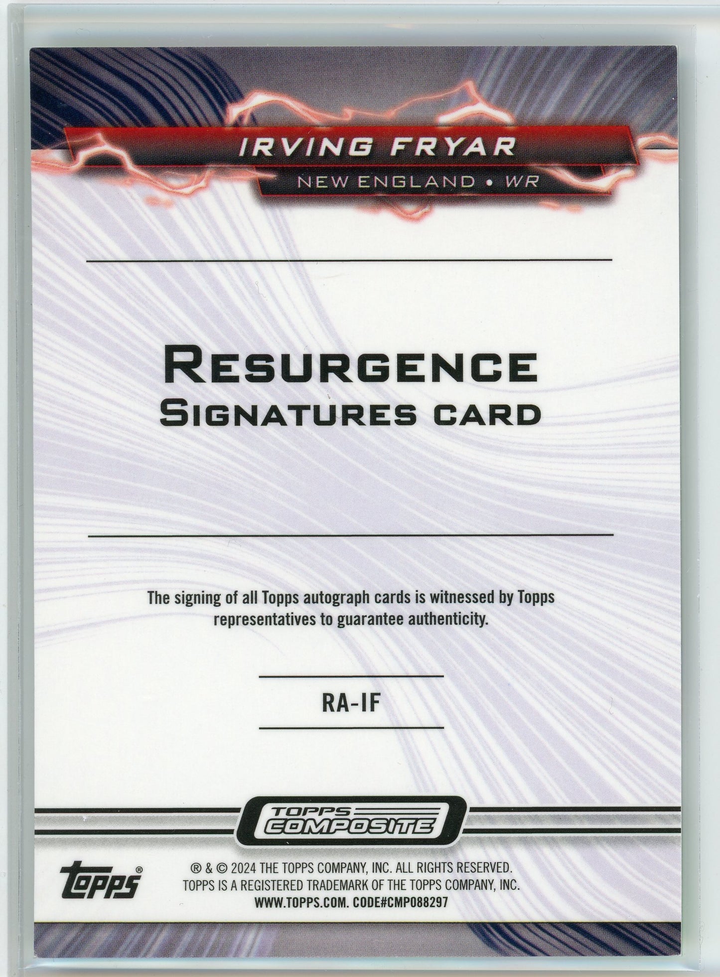 2024 Topps Composite #RA-IF Irving Fryar Resurgence Sig. Green Geometric /20