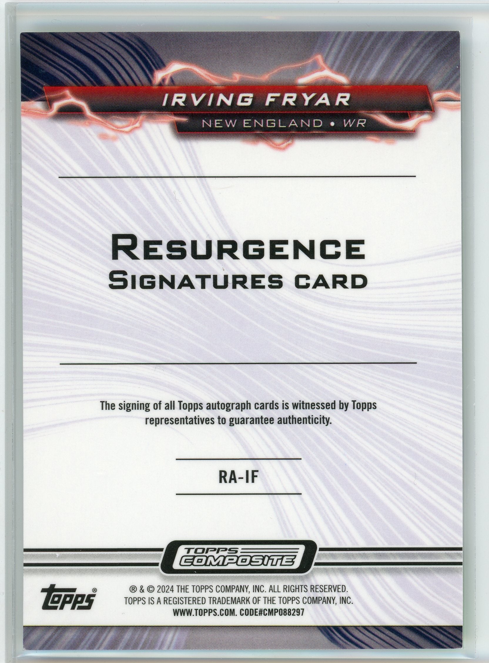 2024 Topps Composite #RA-IF Irving Fryar Resurgence Sig. Green Geometric /20