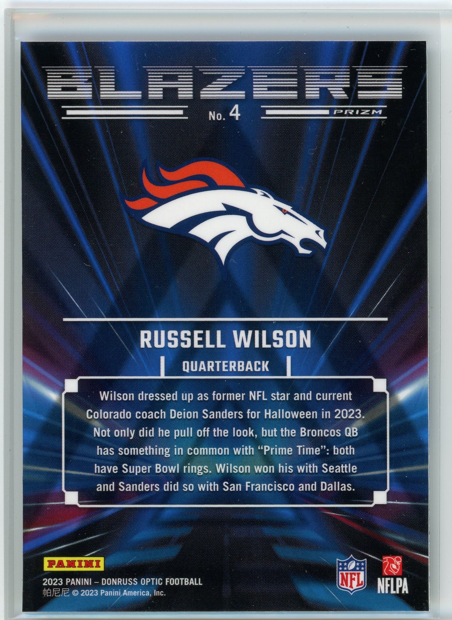2023 Donruss Optic #4 Russell Wilson Blazers Prizm