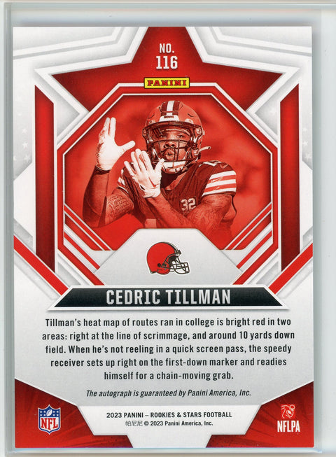 2023 Panini Rookies & Stars #116 Cedric Tillman Rookie Auto /299