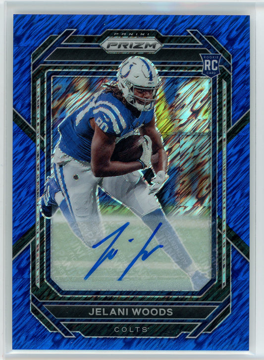 2022 Panini #359 Jelani Woods Blue Shimmer Prizm Auto /25
