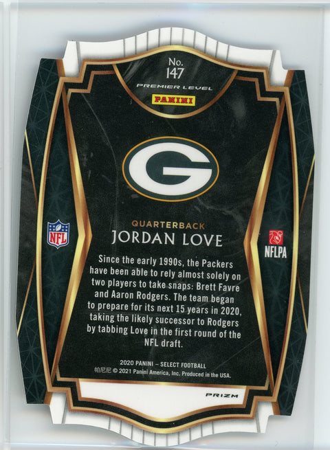 2020 Panini Select #147 Jordan Love Red Prizm Die Cut