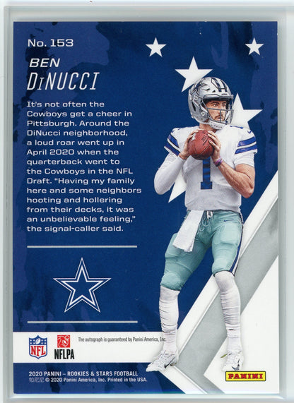 2020 Panini Rookies & Stars #153 Ben DiNucci Rookie Auto /199