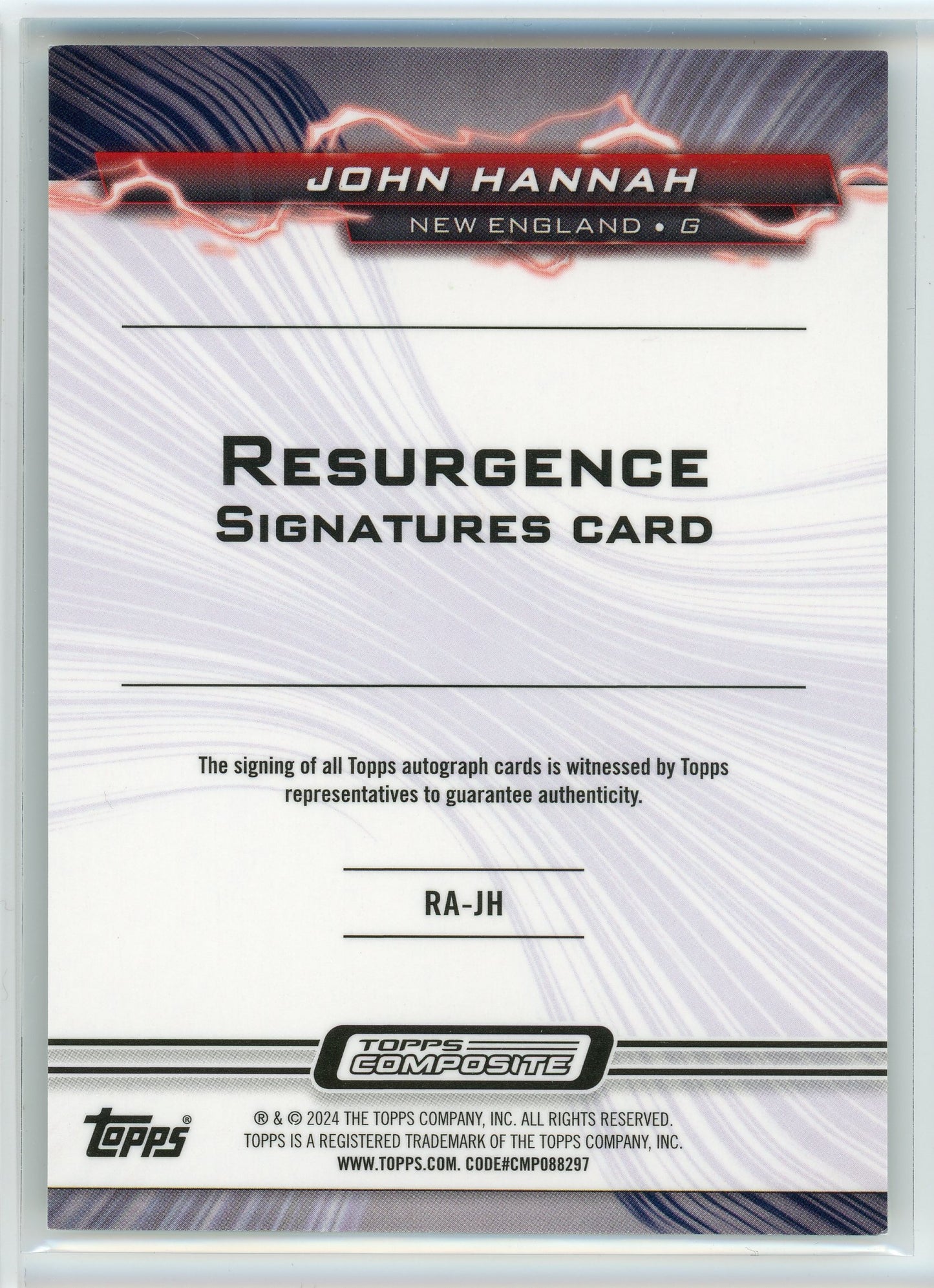 2023 Topps Composite #RA-JH John Hannah Resurgence Signatures Green Surge /149