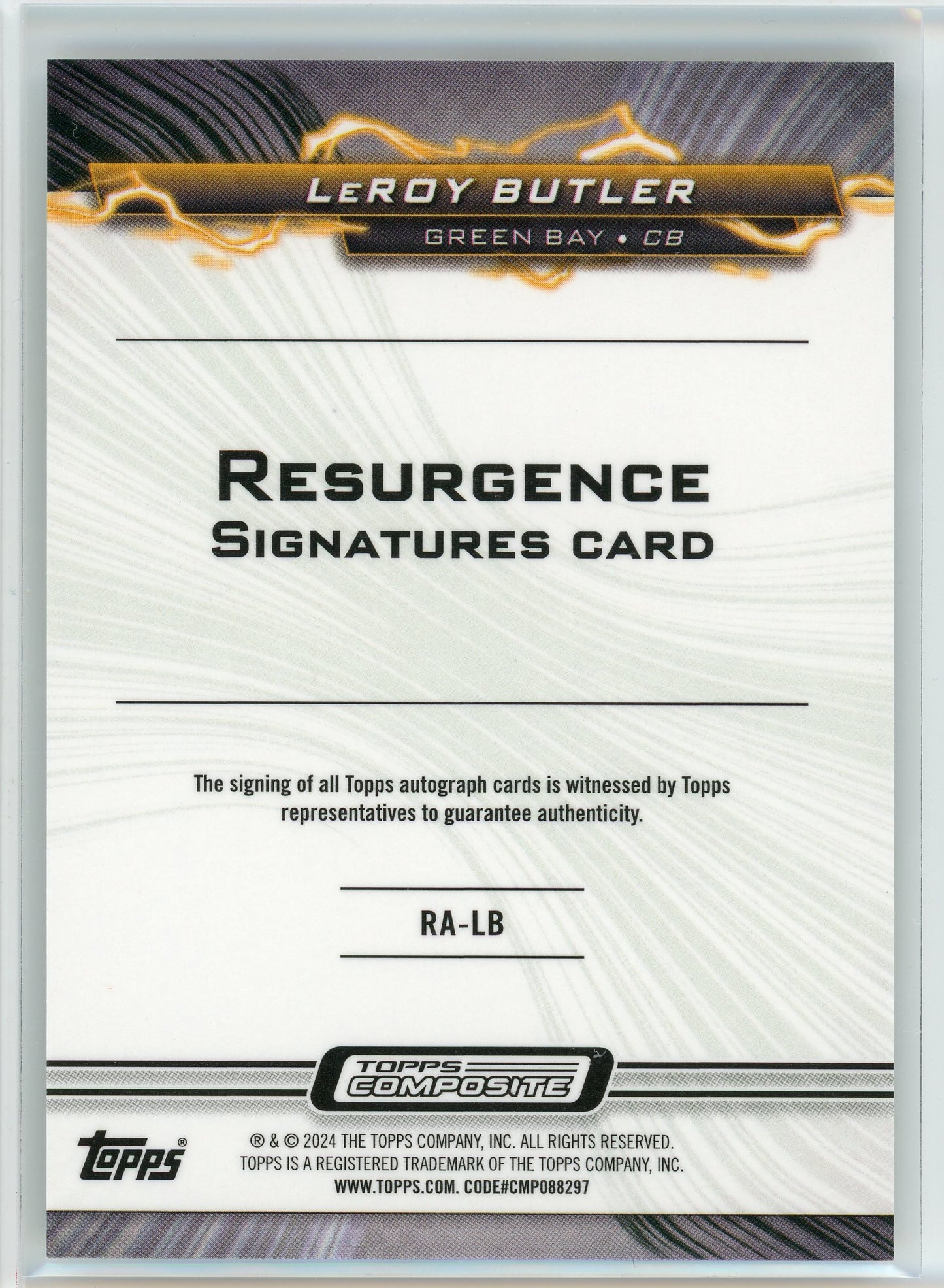 2024 Topps Composite #RA-LB LeRoy Butler Resurgence Signatures Surge