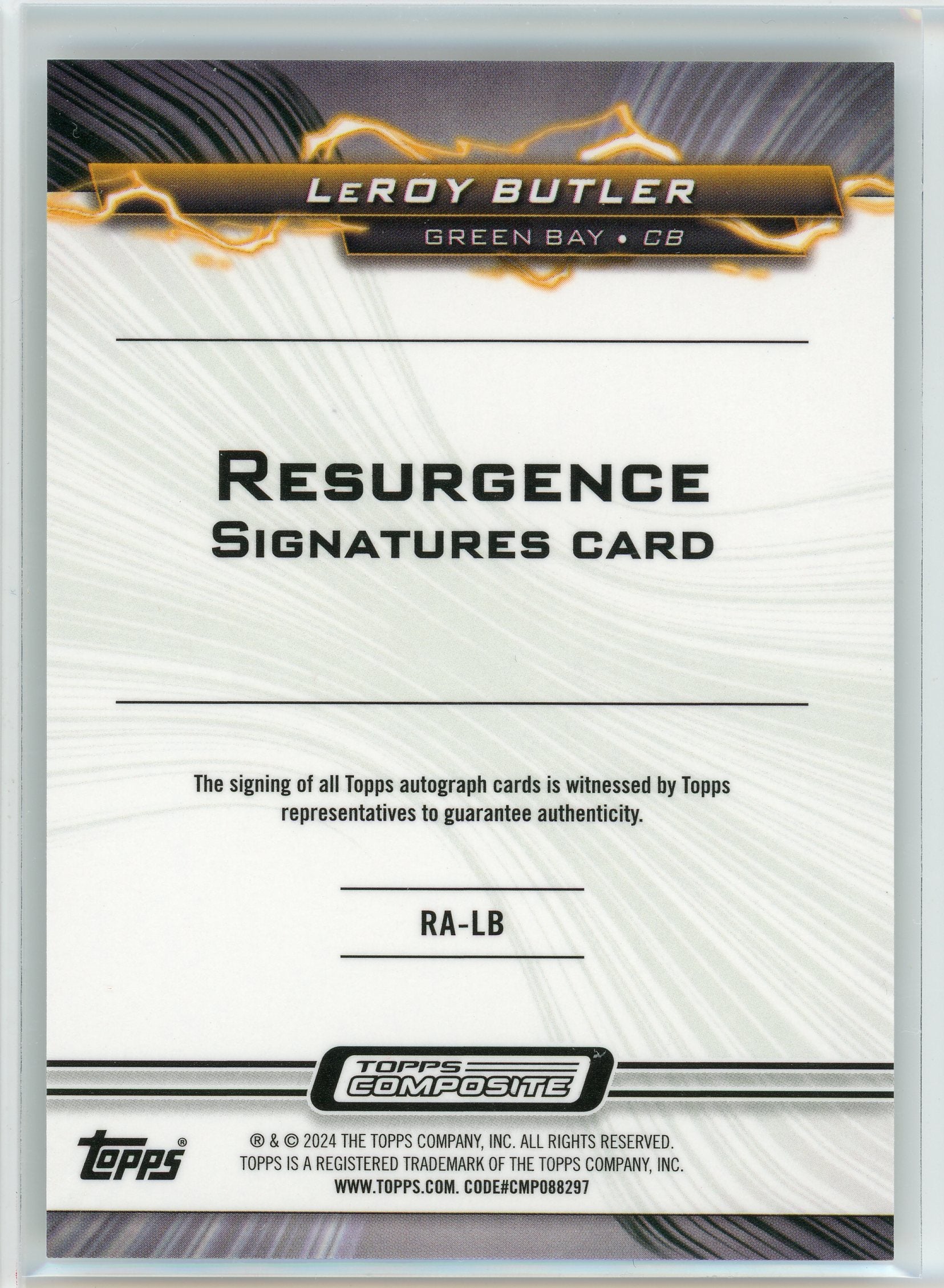2024 Topps Composite #RA-LB LeRoy Butler Resurgence Signatures Surge