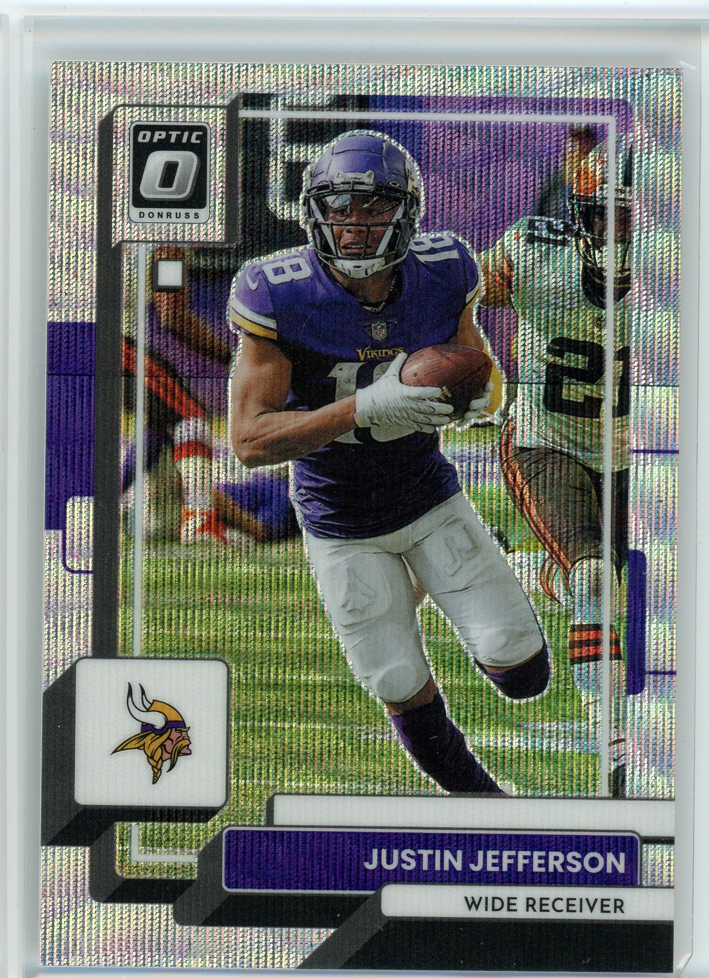 2022 Donruss Optic #129 Justin Jefferson Silver Wave Prizm /300