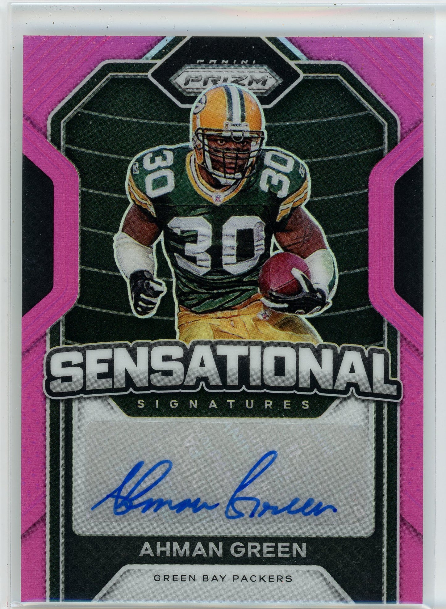 2020 Panini #46 Ahman Green Sensational Signatures Pink Prizm