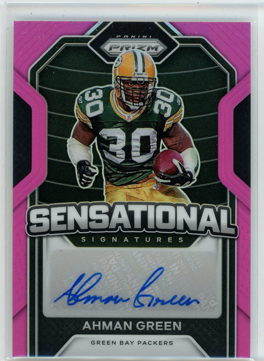 2020 Panini #46 Ahman Green Sensational Signatures Pink Prizm