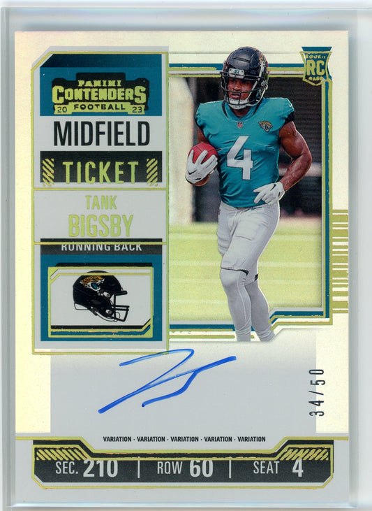 2023 Panini Contenders #134 Tank Bigsbey Midfield Ticket /50