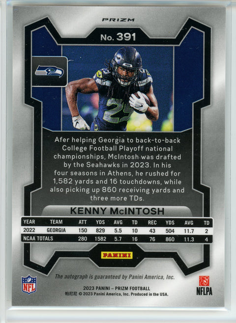 2023 Panini #391 Kenny McIntosh No Huddle Prizm Rookie Auto