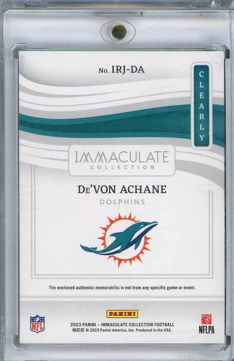 2023 Immaculate Collection #IRJ-DA DeVon Achane Clearly Patch /99