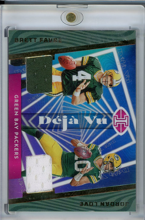 2023 Panini Illusions #DV-FL Brett Favre/ Jordan Love Deja-Vu Jersey