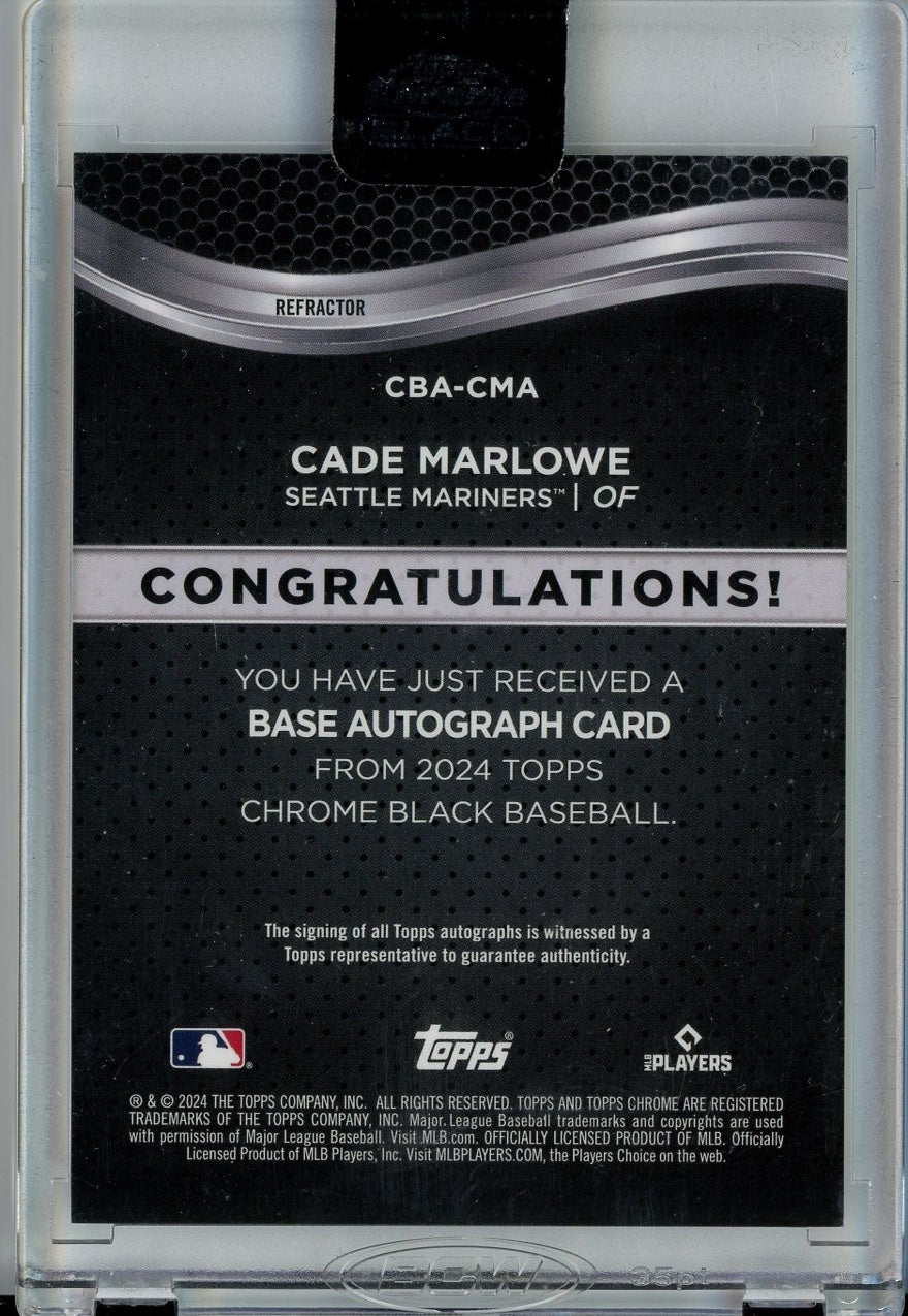 2024 Topps Chrome Black #CBA-CMA Cade Marlowe Rookie Auto /150