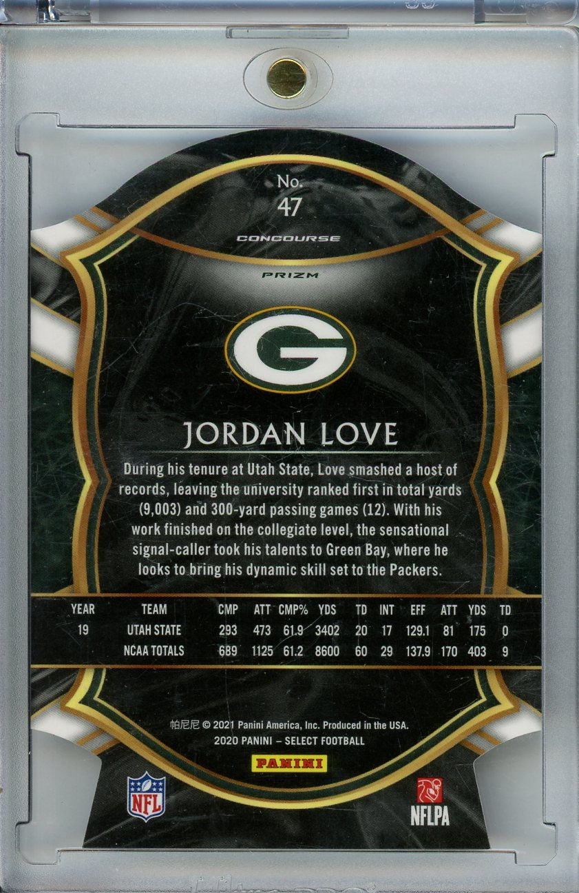 2020 Panini Select #47 Jordan Love Purple Prizm Die Cut