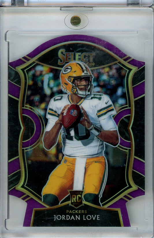 2020 Panini Select #47 Jordan Love Purple Prizm Die Cut