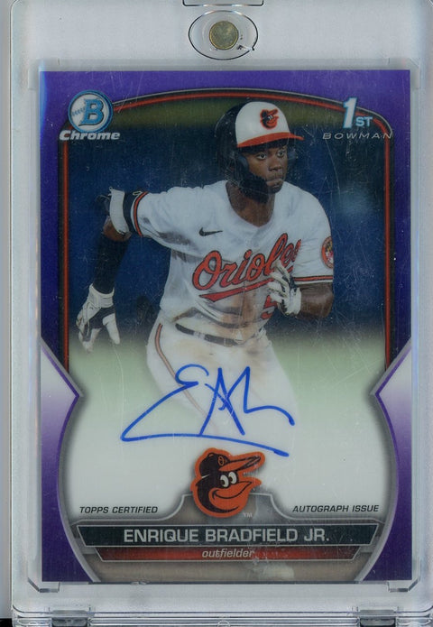 2023 Bowman Chrome #CDA-EBR Enrique Bradfield Jr. Purple Auto /250