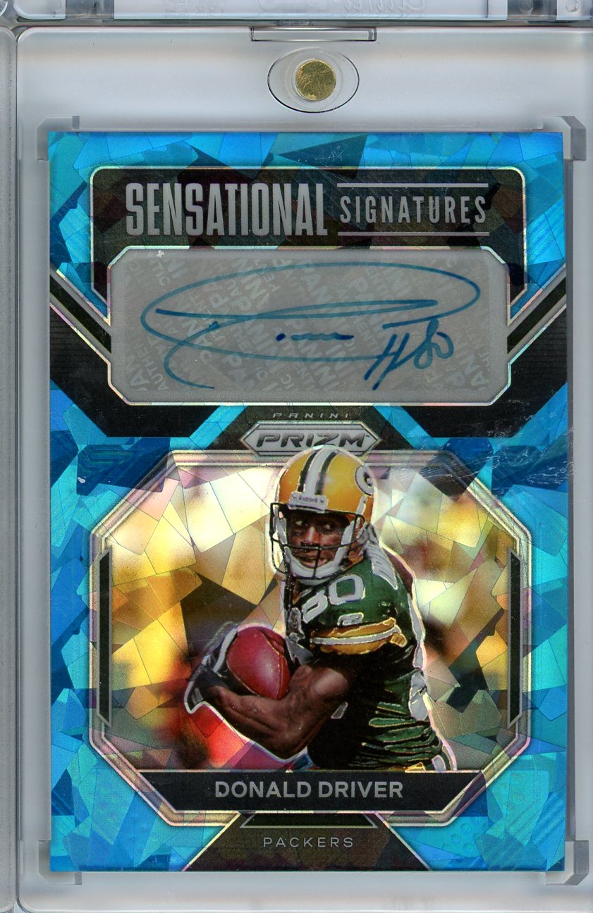 2022 Panini #SS-DD Donald Driver Sensational Signature Blue Cracked Ice /99