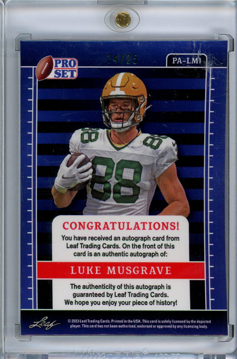 2023 Leaf #PA-LM1 Luke Musgrave Rookie Auto /25