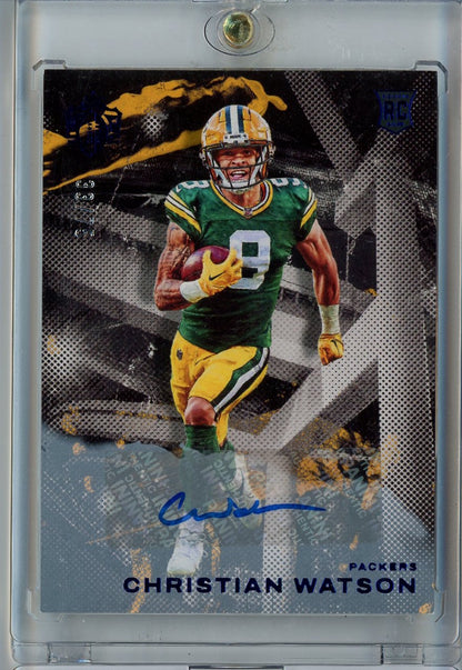 2022 Panini Chronicles #GK-15 Christian Watson Gridiron Kings Auto Blue /75