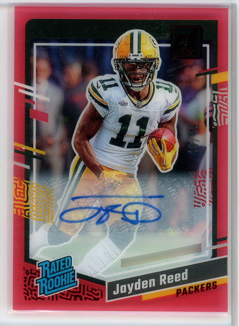 2023 Clearly Donruss #68 Jayden Reed Red Auto /49