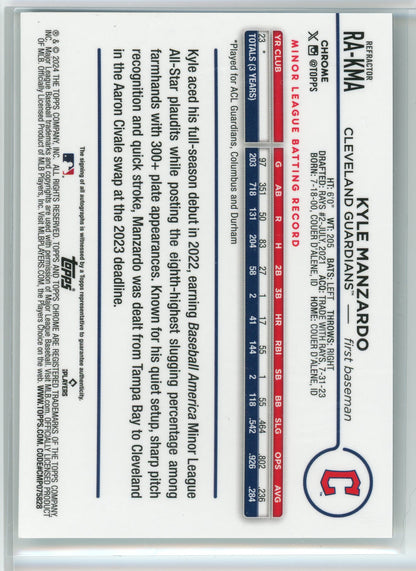 2024 Topps Chrome Update #RA-KMA Kyle Manzardo Auto /499