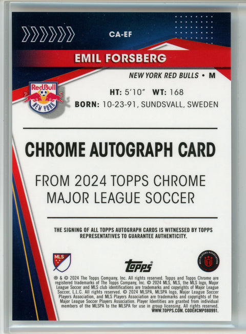 2023 Topps Chrome #CA-EF Emil Forsberg Redbull Auto