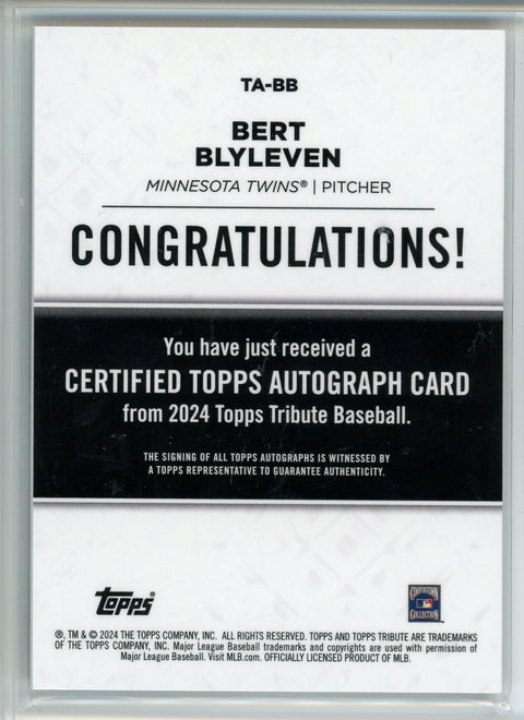 2024 Topps Tribute #TA-BB Bert Blyleven Green Auto /99