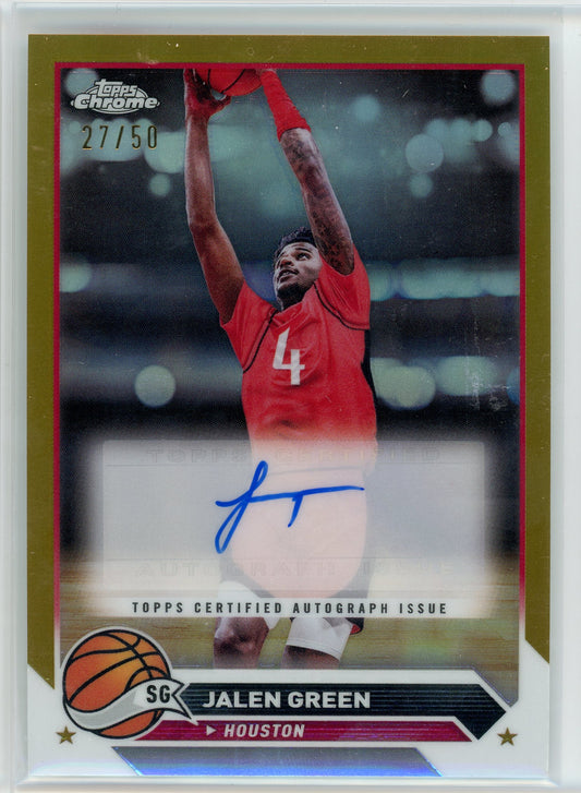 2024 Topps Chrome #CG-JGR Jalen Green Gold Refractor Auto /50