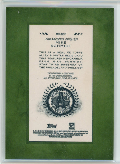 2024 Topps Allen & Ginters #MFR-MSC Mike Schmidt Bat Relic
