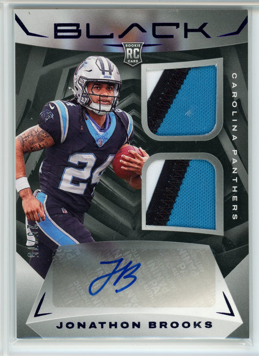 2024 Panini Black #Rsm-17 Jonathon Brooks Purple Rookie Patch Auto /75