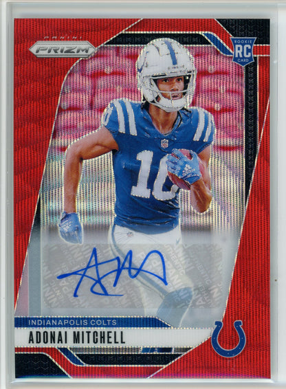 2024 Panini Prizm #303 Adonai Mitchell Red Wave Auto /149