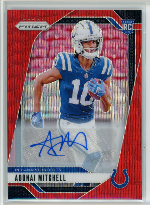 2024 Panini Prizm #303 Adonai Mitchell Red Wave Auto /149