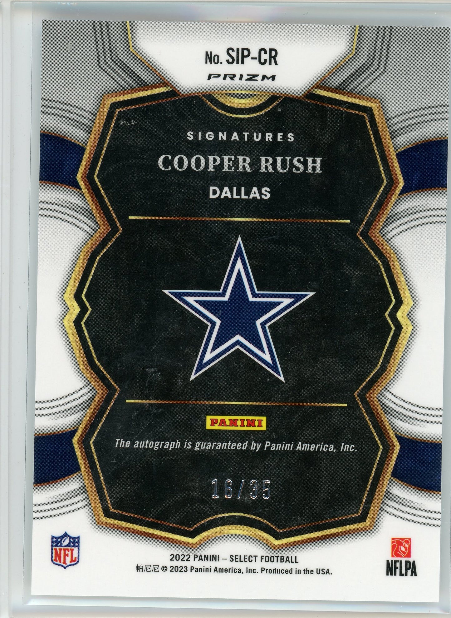 2022 Panini Select #SIP-CR Cooper Rush Light Blue Prizm /35