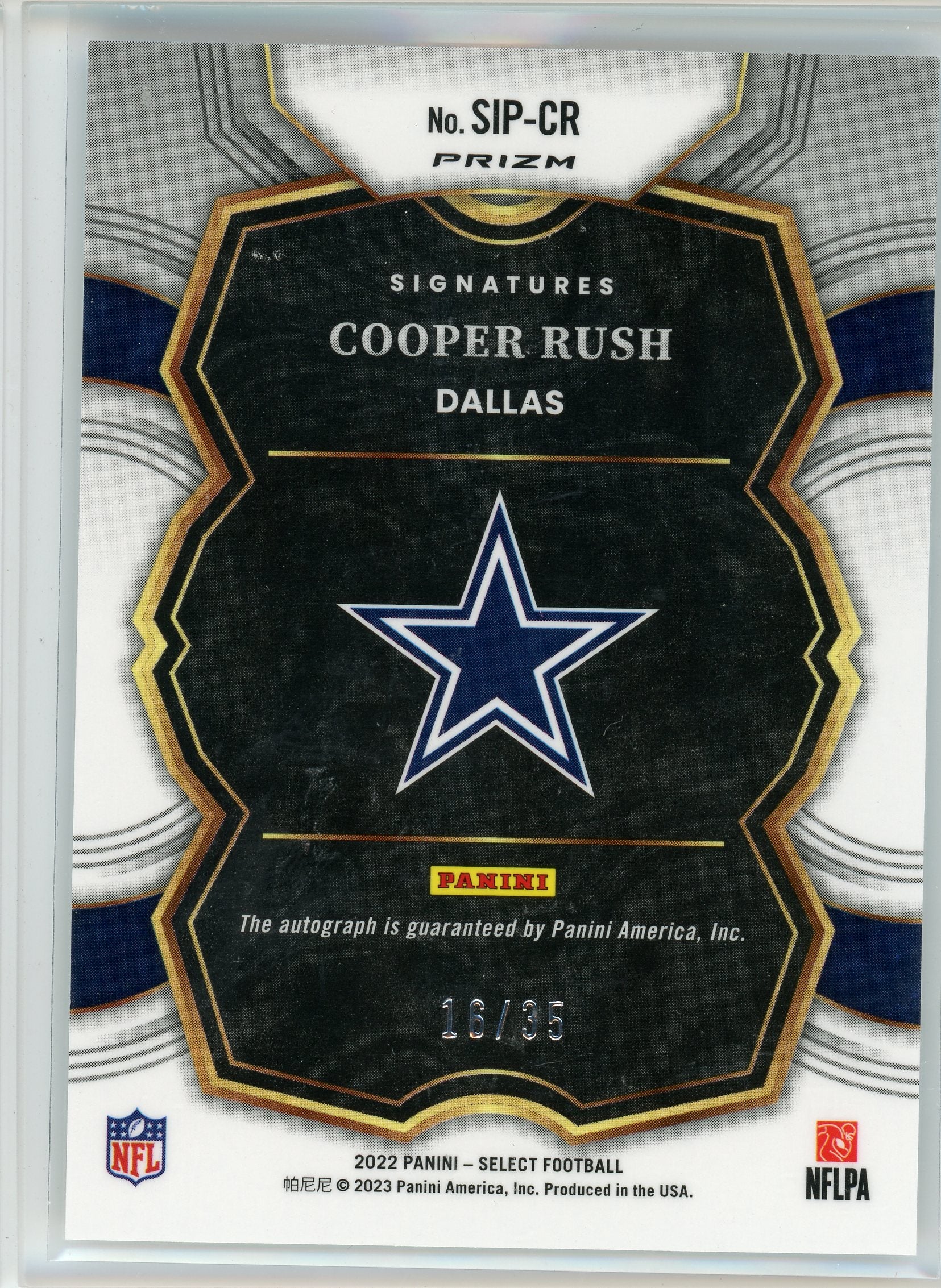 2022 Panini Select #SIP-CR Cooper Rush Light Blue Prizm /35