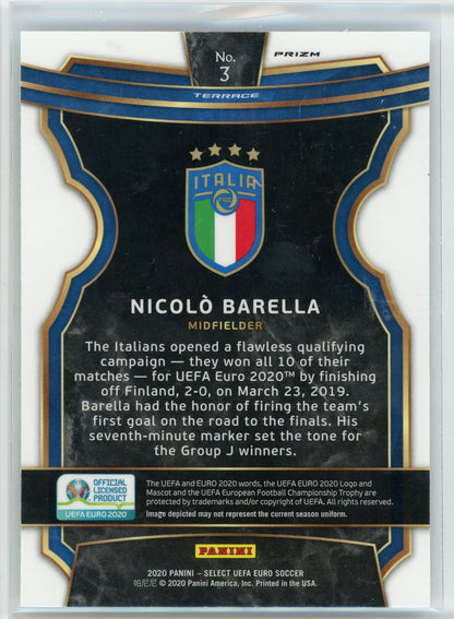 2020 Panini Select #3 Nicolo Barella