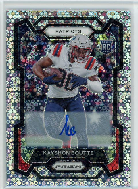 2023 panini Prizm #370 Kayshon Boutte No Huddle Prizm Rookie Auto