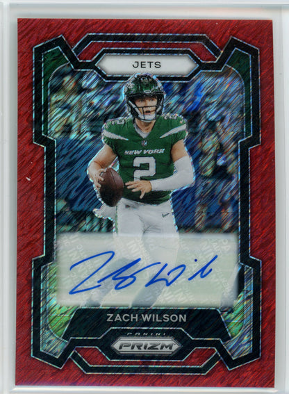 2023 Panini Prizm #235 Zach Wilson Red Shimmer #/35