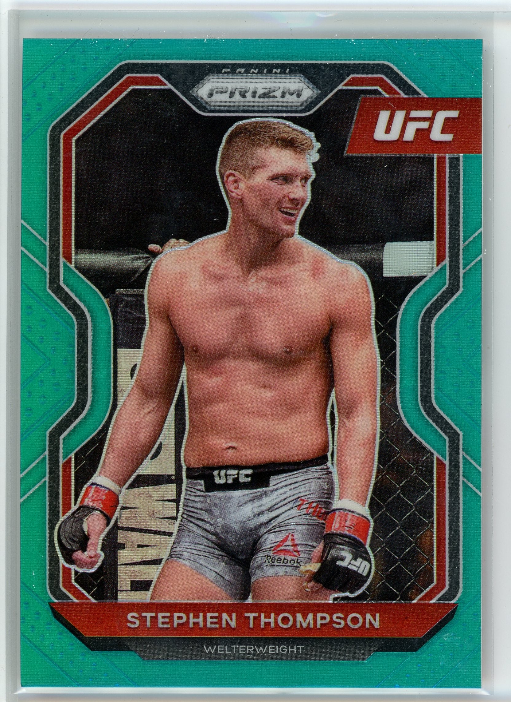 2021 Panini Prizm UFC #81 Stephen Thompson Teal Prizms #/49