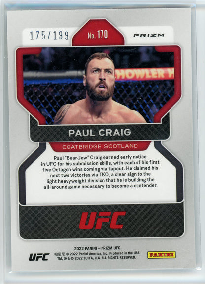 2021 Panini Prizm UFC #170 Paul Craig Blue Prizms /199