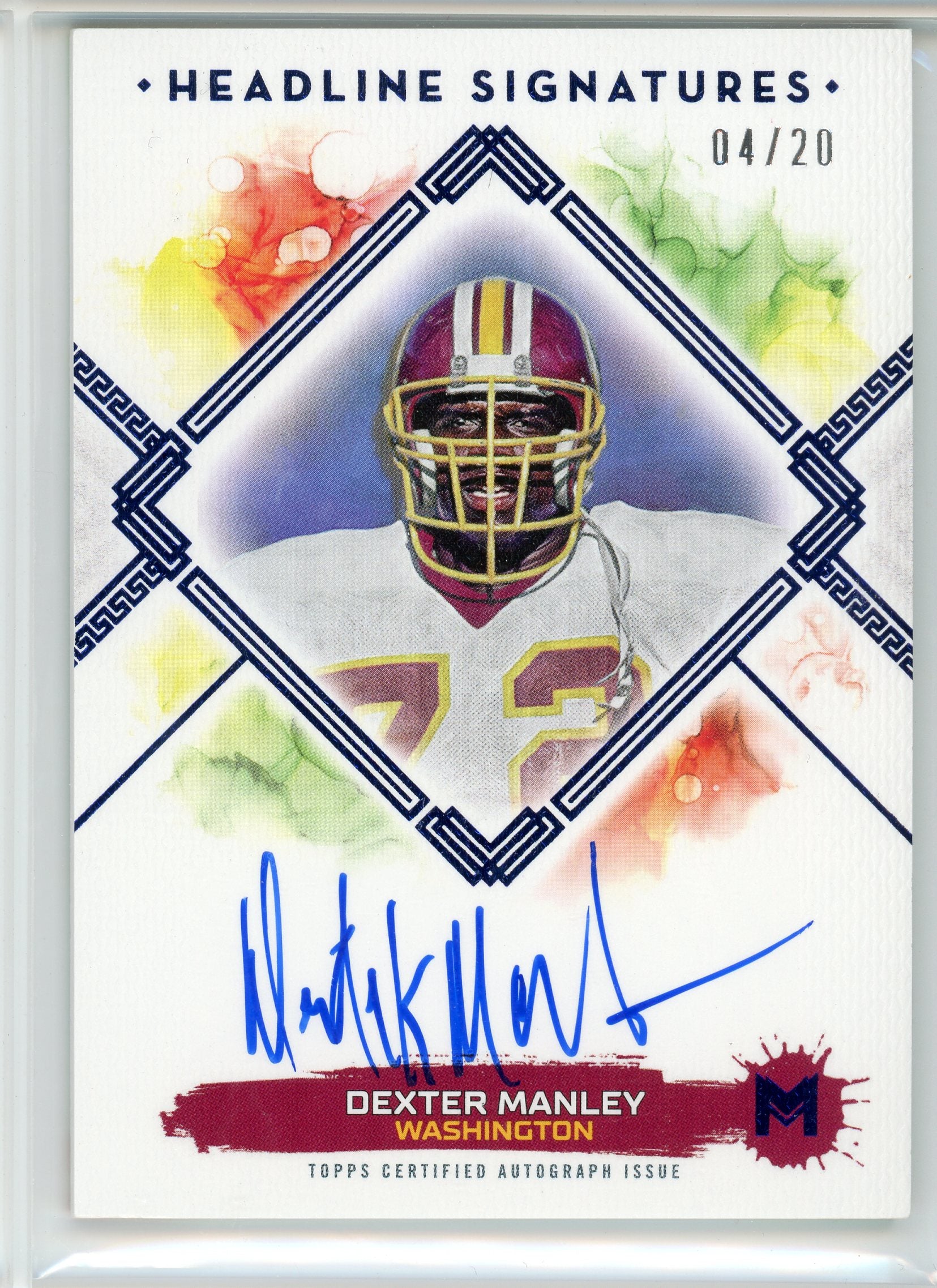 2024 Topps Motif #HS-DM Dexter Manley Headline Signature Ultramarine Blue /20