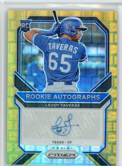 2021 Panini #RA-LT Leody Taveras Gold Pandora Prizm Auto /50