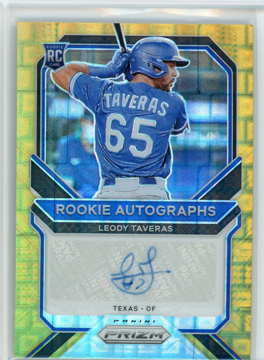 2021 Panini #RA-LT Leody Taveras Gold Pandora Prizm Auto /50