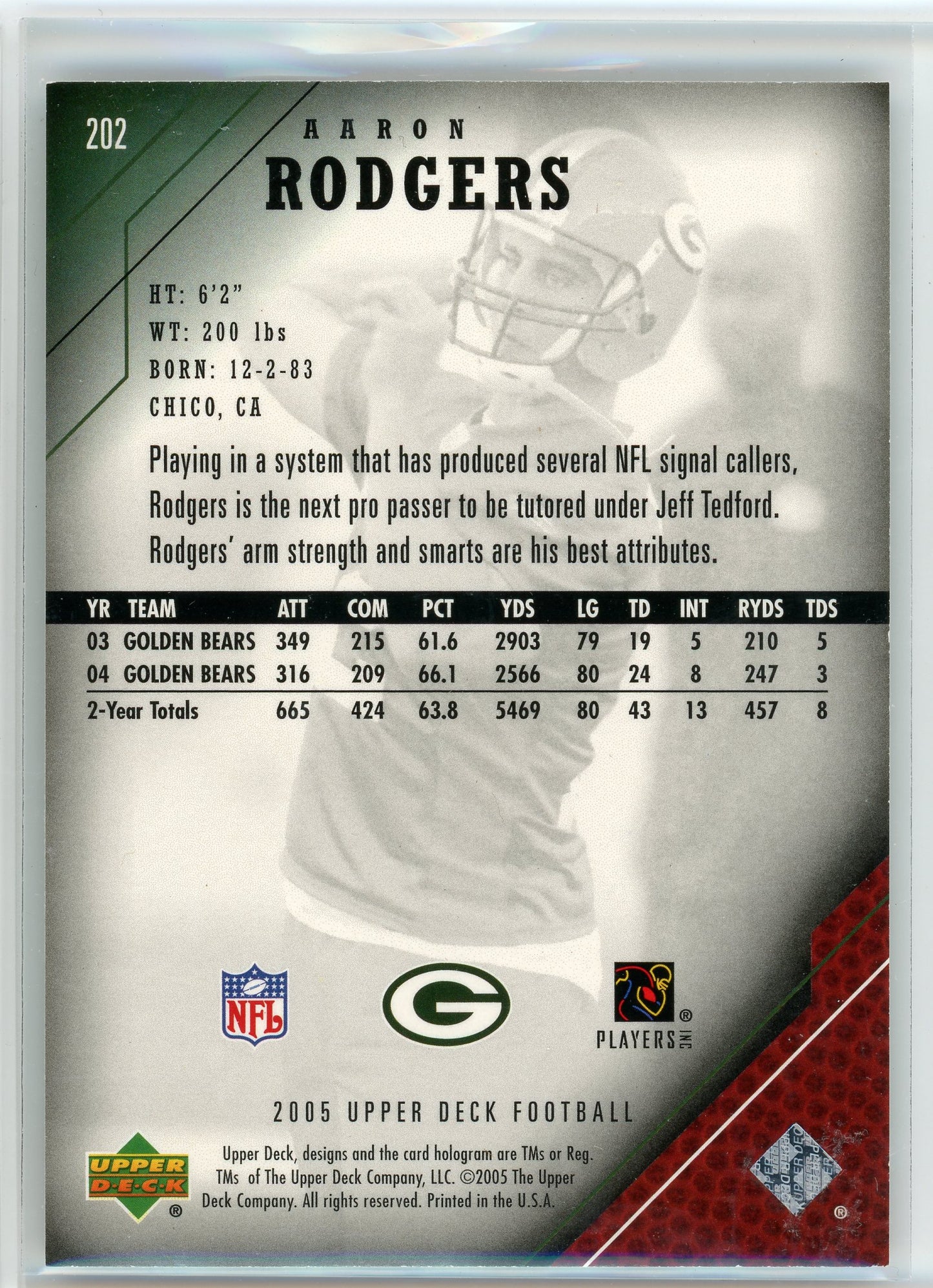 2005 Upper Deck #202 Aaron Rodgers